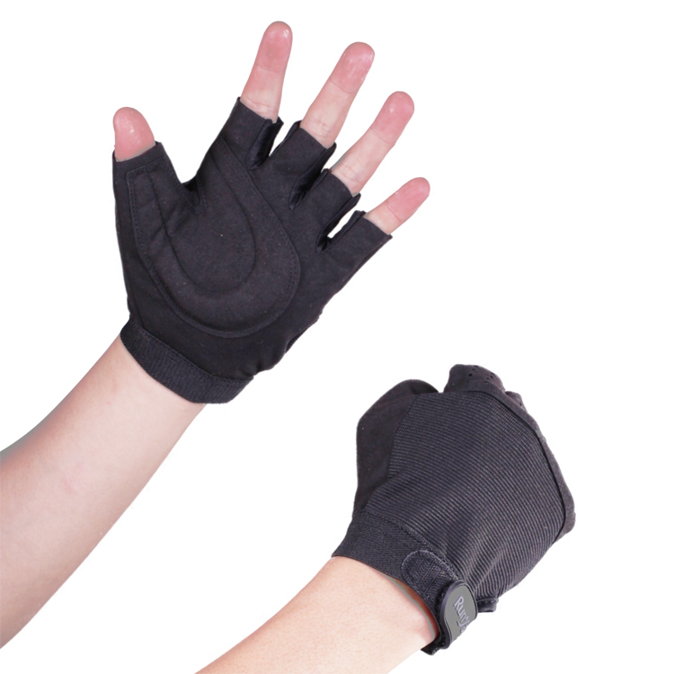 Wholesale custom Adjustable fingerless motorbike gloves