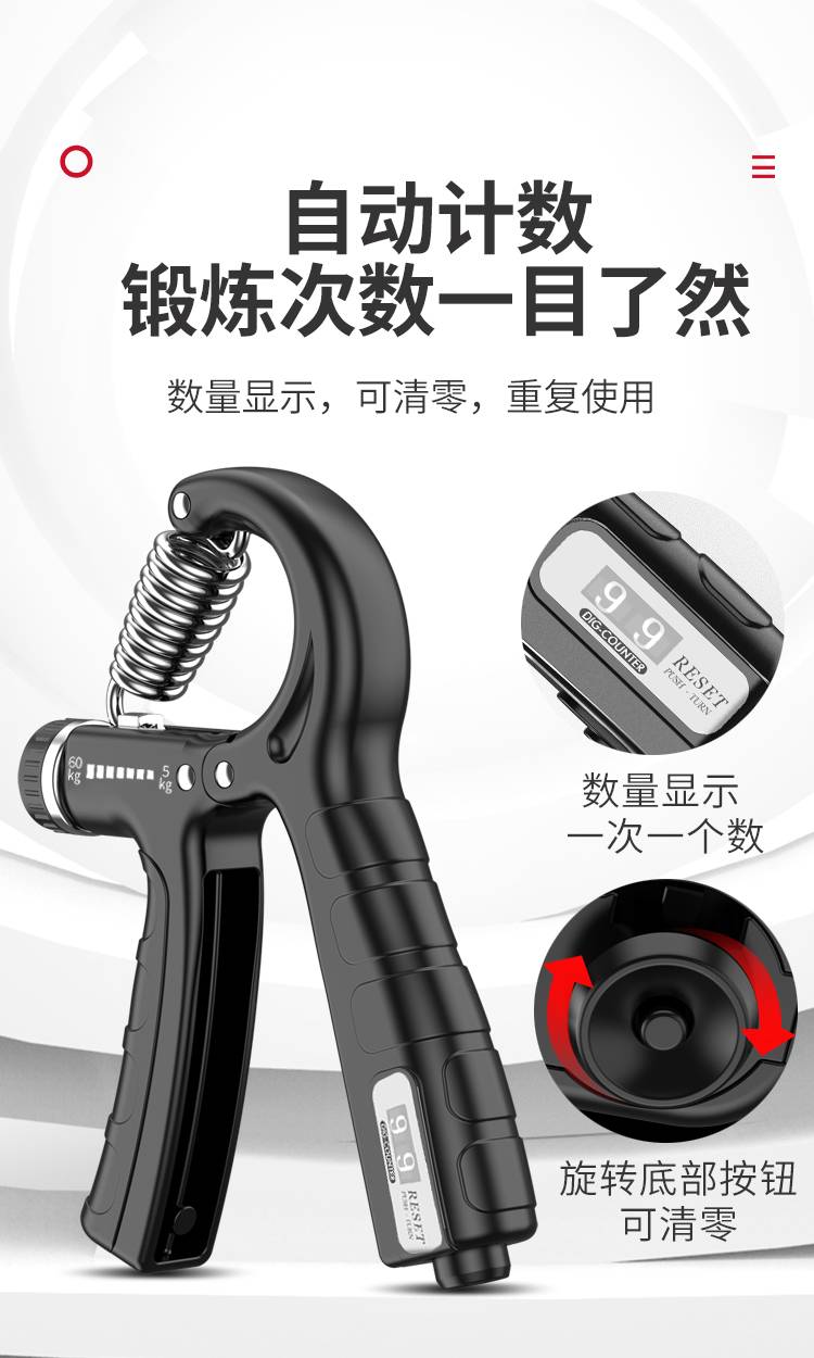 Adjustable rubber counting grip