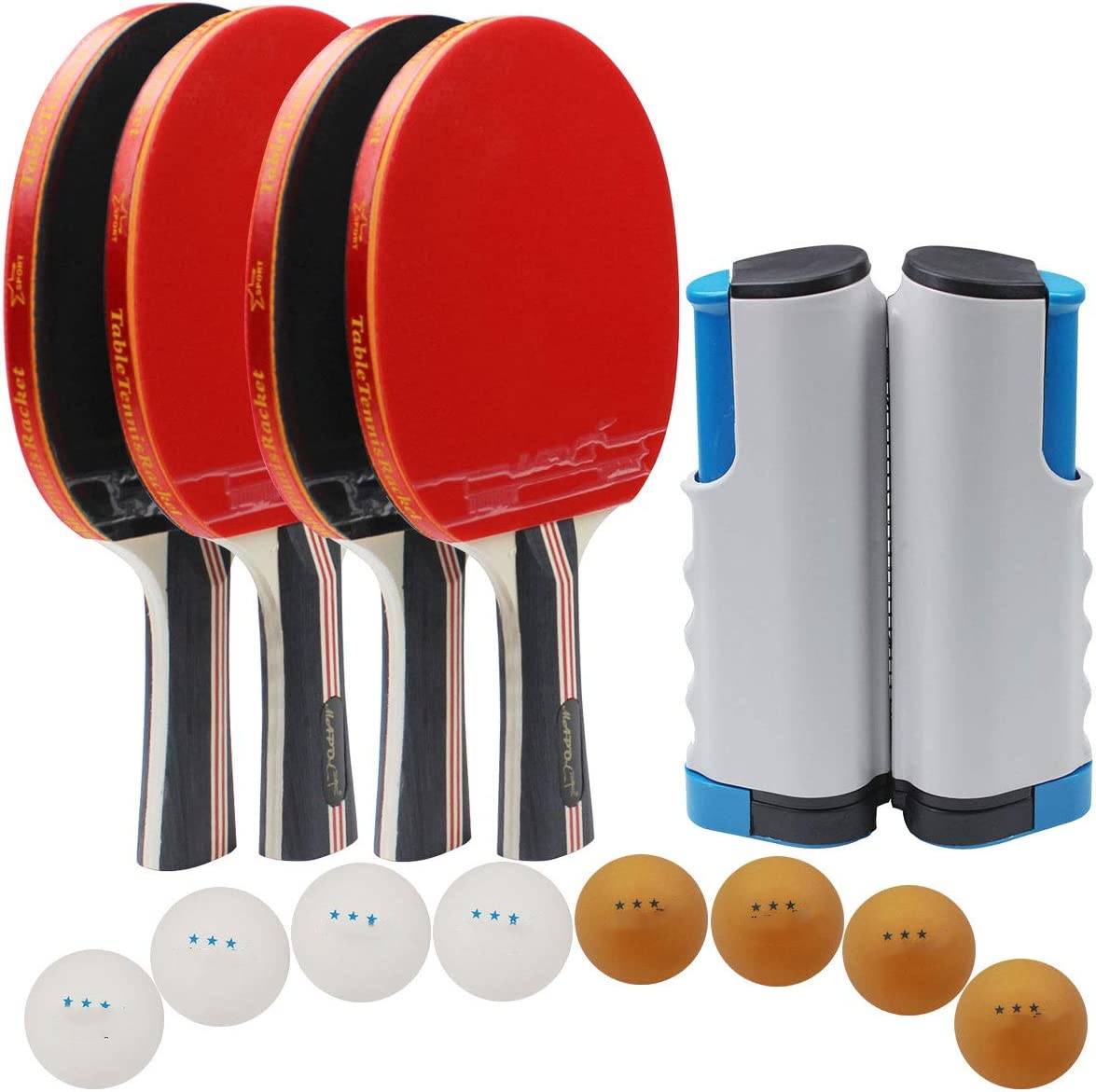 Factory OEM best ping pong paddle set, Portable Table Tennis Set with Retractable Net, Perfect for Professional Play and Amateurs