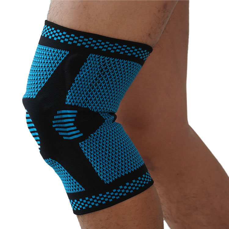 Custom high quality Elastic Nylon Sport Knee Sleeve with Patella Gel Pad and Side Stabilizers 5034