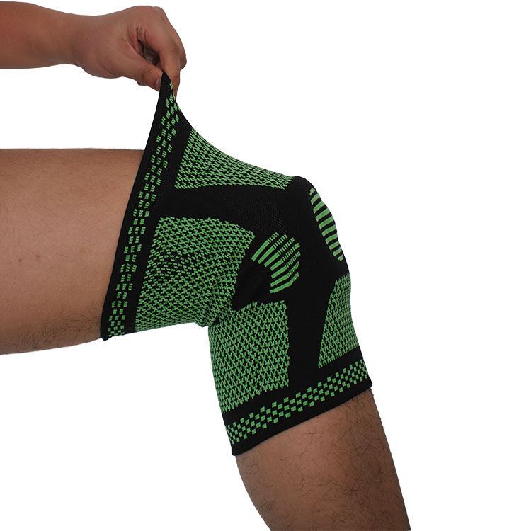 Custom high quality Elastic Nylon Sport Knee Sleeve with Patella Gel Pad and Side Stabilizers 5034