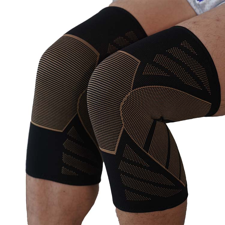 Top selling copper knee brace custom running nylon spandex knee sleeve 4203