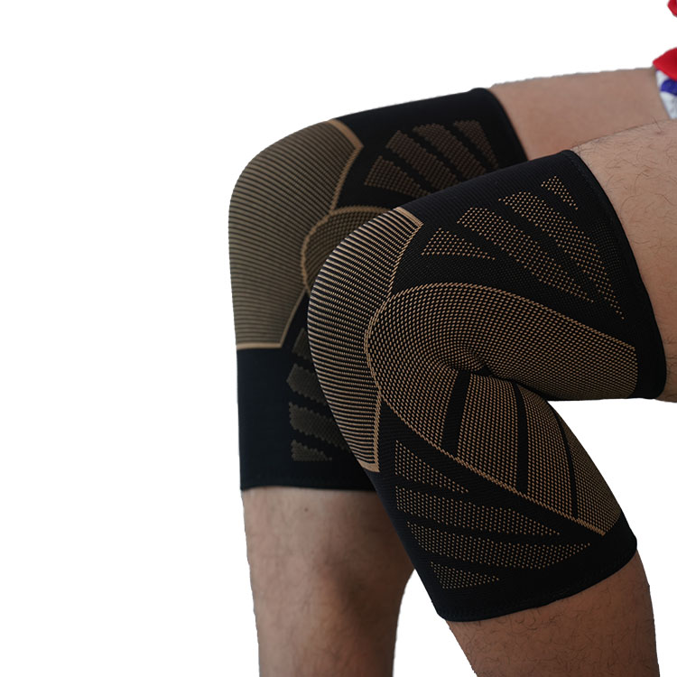 Top selling copper knee brace custom running nylon spandex knee sleeve 4203