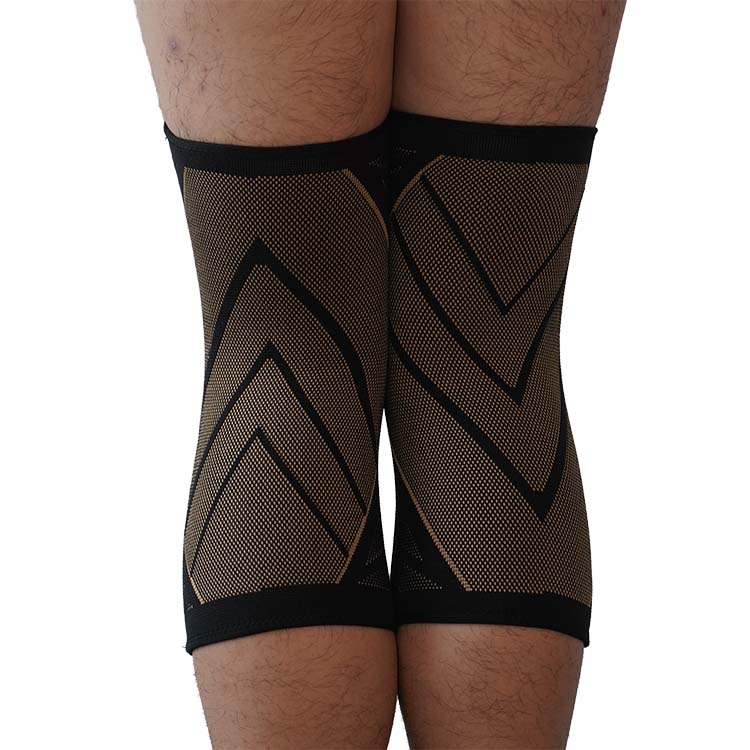 Top selling copper knee brace custom running nylon spandex knee sleeve 4203
