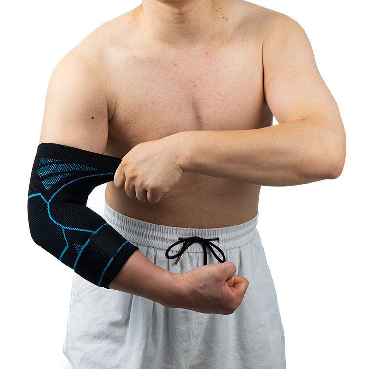 Factory wholesale adjustable 3D knitted nylon elbow sleeve compression elbow protector brace 2110
