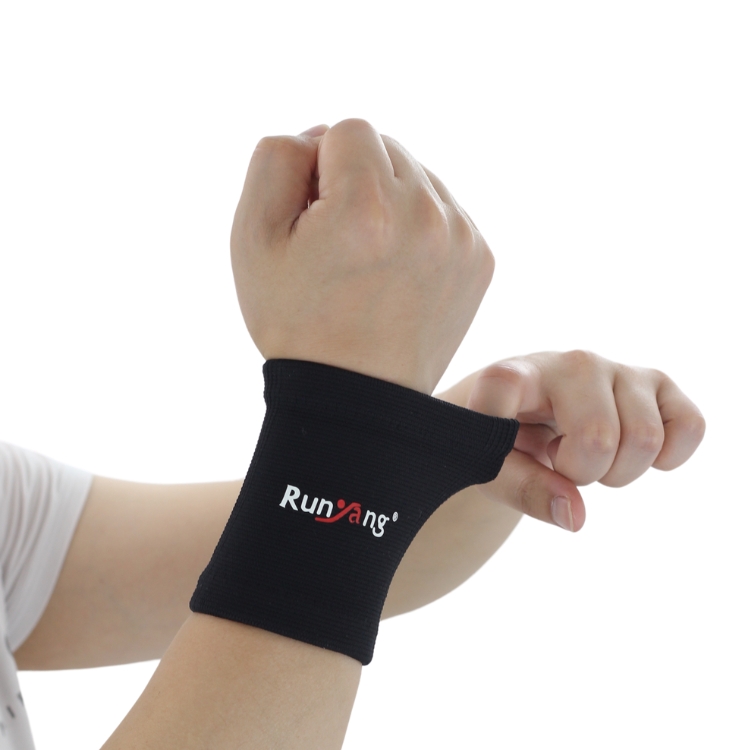Adjustable Black color four ways pull knitting compression wrist brace 6003
