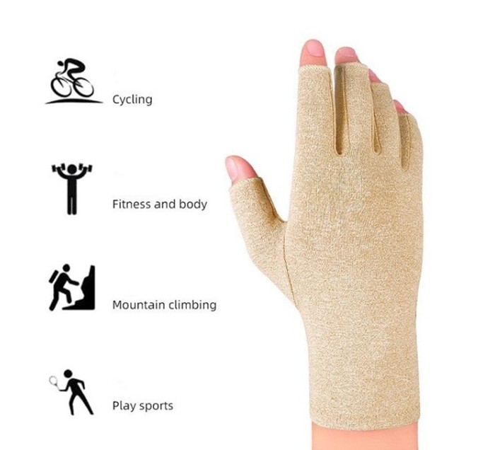Factory hot selling arthritis hand compression gloves fingerless gloves for carpal tunnel relief