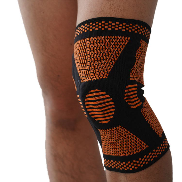 Custom high quality Elastic Nylon Sport Knee Sleeve with Patella Gel Pad and Side Stabilizers 5034