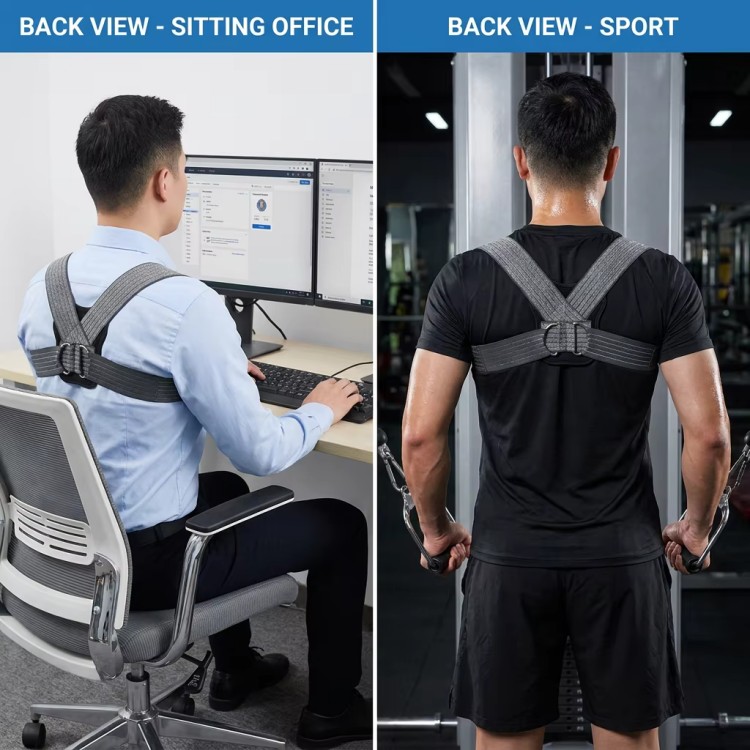 China manufacturer back belt for men and women adjustable upper back brace to support neck back and shoulder