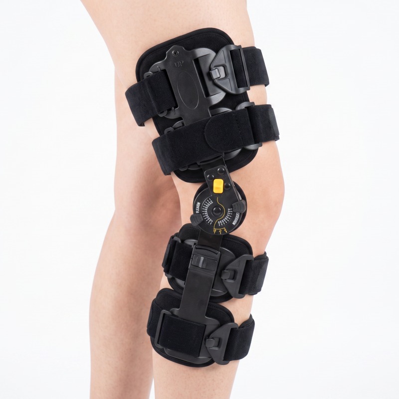 Adjustable ROM Knee Brace with Dial-Lock Hinges | Post-Operative Knee Stabilizer | CE Certified Manufacturer